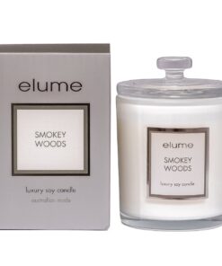 smoky wood jar scneted candle