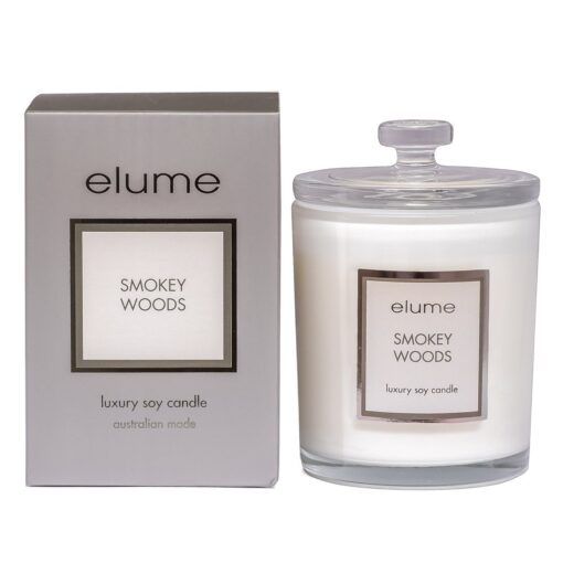 smoky wood jar scneted candle